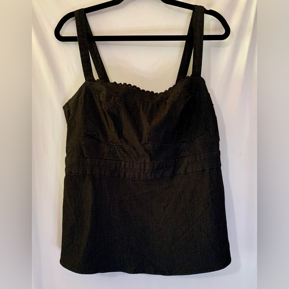 Torrid Black Sleeveless Pinstripe Top
